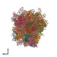 PDB entry 7nwi coloured by chain, side view.