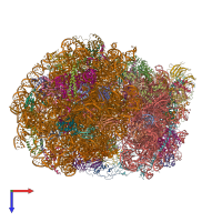 PDB entry 7nwi coloured by chain, top view.