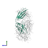 EY6A Fab heavy chain in PDB entry 7nxb, assembly 1, side view.