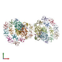 PDB entry 7o01 coloured by chain, front view.