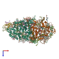 PDB entry 7o1v coloured by chain, top view.