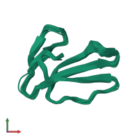 PDB entry 7o2k coloured by chain, ensemble of 20 models, front view.