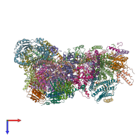 PDB entry 7o37 coloured by chain, top view.