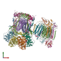 PDB entry 7o3c coloured by chain, front view.