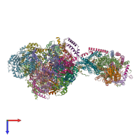 PDB entry 7o3c coloured by chain, top view.