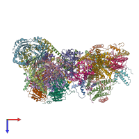 PDB entry 7o3e coloured by chain, top view.
