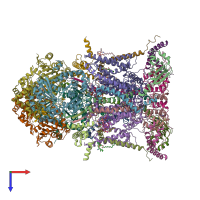 PDB entry 7o3h coloured by chain, top view.