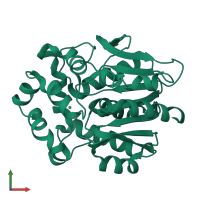 PDB entry 7o3o coloured by chain, front view.
