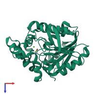 PDB entry 7o3o coloured by chain, top view.