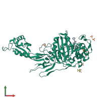 Monomeric assembly 1 of PDB entry 7o4b coloured by chemically distinct molecules, front view.