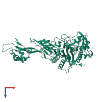PASTA domain-containing protein in PDB entry 7o4b, assembly 1, top view.