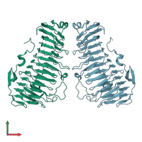 PDB entry 7o7a coloured by chain, front view.