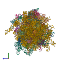 PDB entry 7o7y coloured by chain, side view.