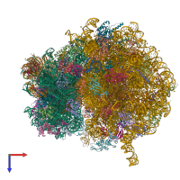 PDB entry 7o7y coloured by chain, top view.