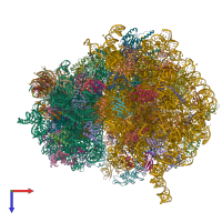 PDB entry 7o7z coloured by chain, top view.
