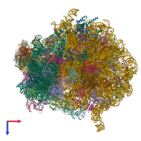 PDB entry 7o80 coloured by chain, top view.