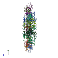 PDB entry 7o85 coloured by chain, side view.