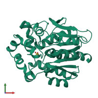 PDB entry 7o8b coloured by chain, front view.
