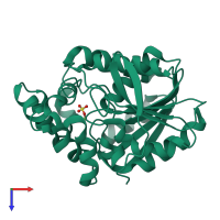 PDB entry 7o8b coloured by chain, top view.