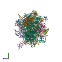 PDB entry 7o9m coloured by chain, side view.
