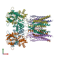 PDB entry 7ocd coloured by chain, front view.