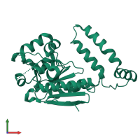 PDB entry 7oeq coloured by chain, front view.