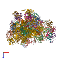 PDB entry 7of0 coloured by chain, top view.