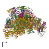 PDB entry 7of2 coloured by chain, top view.