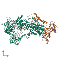 PDB entry 7oh5 coloured by chain, front view.