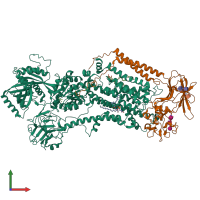 PDB entry 7oh6 coloured by chain, front view.