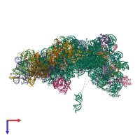 PDB entry 7ohv coloured by chain, top view.