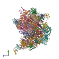 PDB entry 7oi9 coloured by chain, side view.