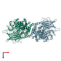 PDB entry 7or4 coloured by chain, top view.