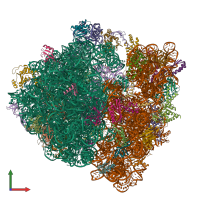 PDB entry 7ot5 coloured by chain, front view.