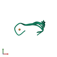 PDB entry 7otd coloured by chain, ensemble of 10 models, front view.