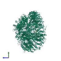 PDB entry 7oty coloured by chain, side view.
