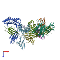 PDB entry 7ow3 coloured by chain, top view.
