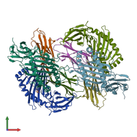 PDB entry 7ow4 coloured by chain, front view.