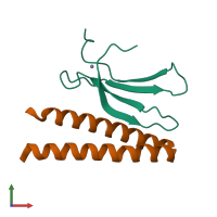 PDB entry 7p8k coloured by chain, front view.