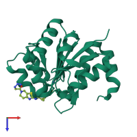 PDB entry 7pa3 coloured by chain, top view.