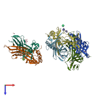 PDB entry 7pdy coloured by chain, top view.