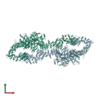 PDB entry 7pgr coloured by chain, front view.