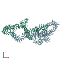 PDB entry 7pgt coloured by chain, front view.
