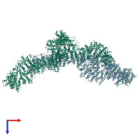 PDB entry 7pgt coloured by chain, top view.
