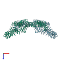 PDB entry 7pgu coloured by chain, top view.
