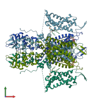 PDB entry 7phi coloured by chain, front view.
