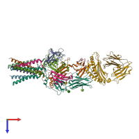 PDB entry 7phr coloured by chain, top view.
