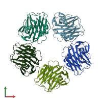 PDB entry 7pke coloured by chain, front view.