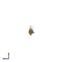 PDB entry 7pqp coloured by chain, side view.