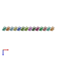 PDB entry 7pqp coloured by chain, top view.